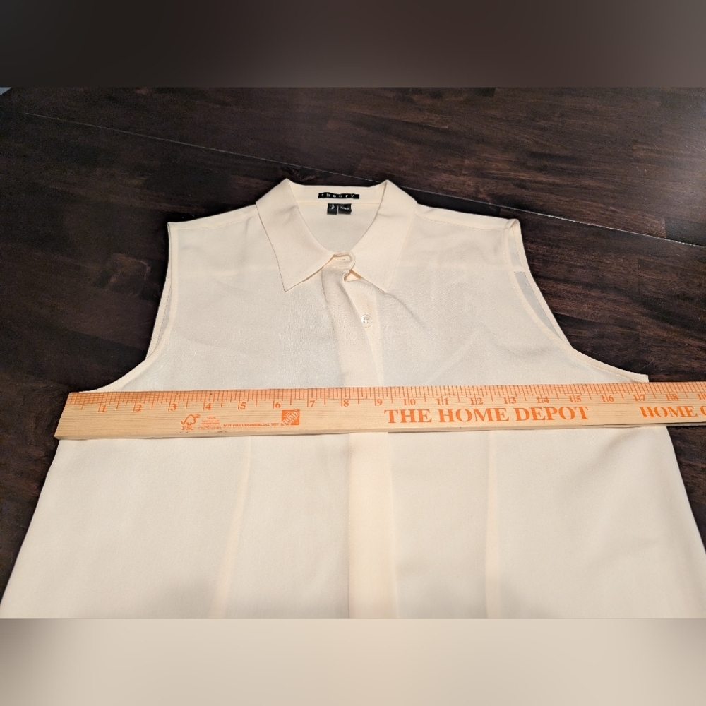 Theory Tanelis Sleeveless Blouse, 100% Silk, Women's Small, Cream - Picture 4 of 6